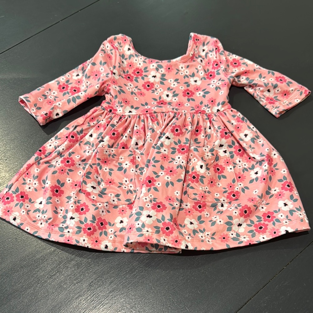 Floral Pink Kids Casual Dress